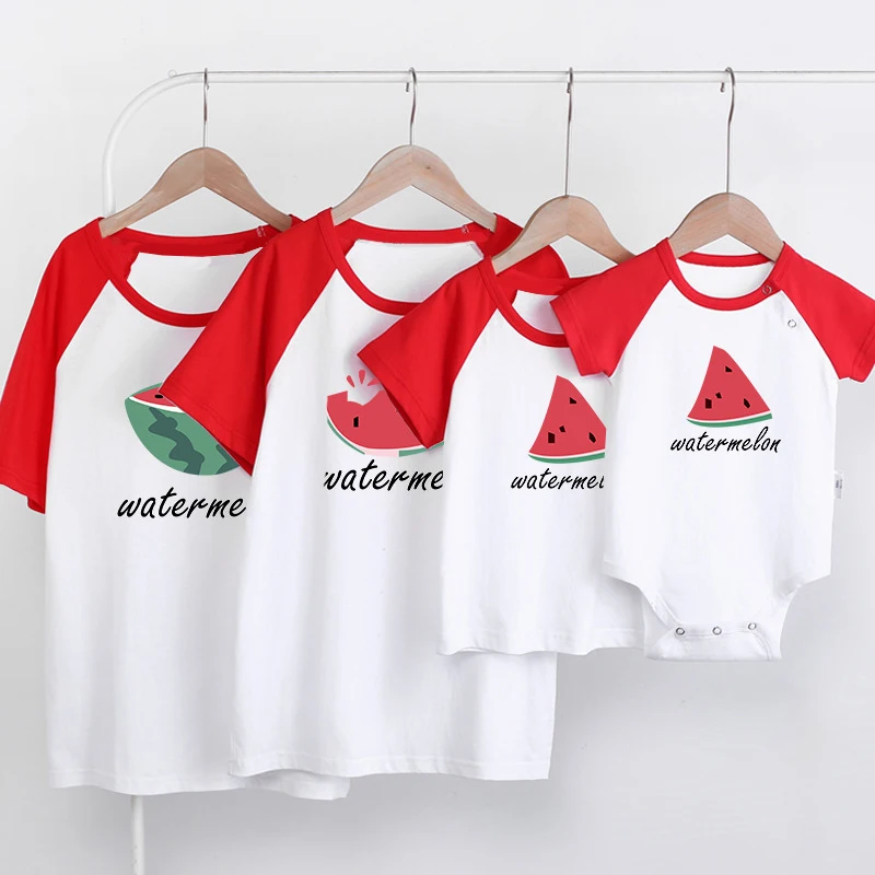 Camiseta familiar informal para madre, padre y beb&eacute;, peleles a juego, atuendos familiares-0