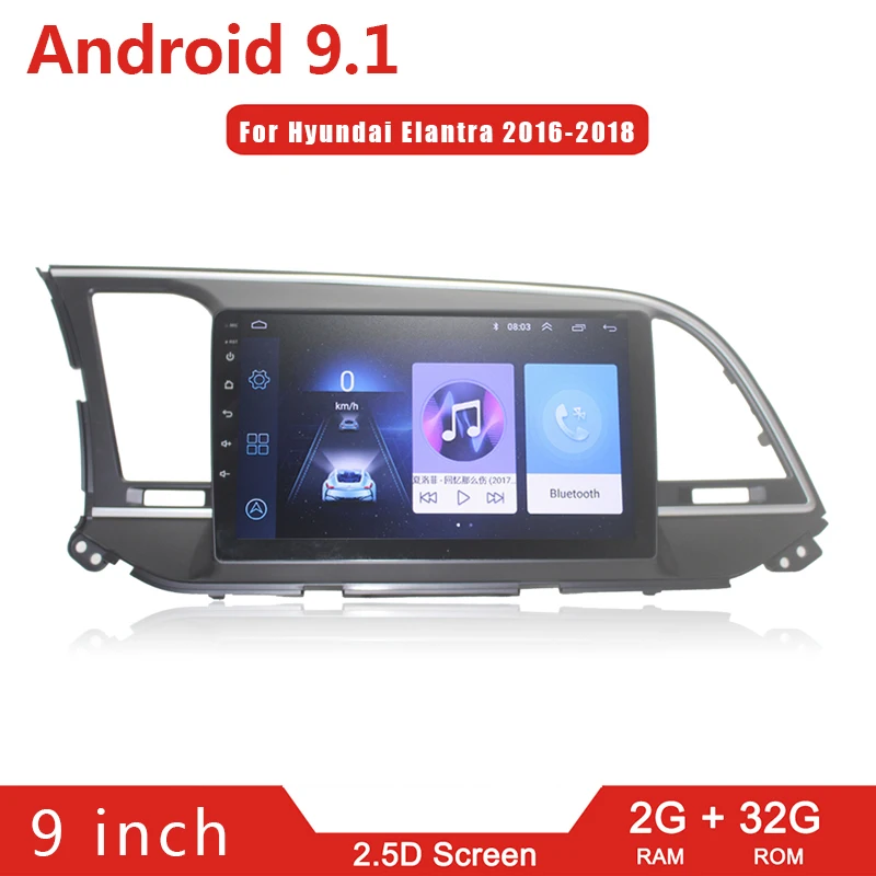 Автомагнитола 9 дюймов 2 Din Android 1 GPS стерео головное устройство плеер для 2016 2018 Hyundai