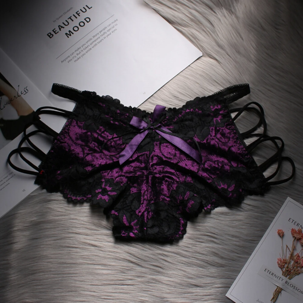 

Fashion Sexy Women's Soft Lace Panties Briefs Underwear Lingerie Knickers Thongs G-String Blue Gold Purple Red Silver