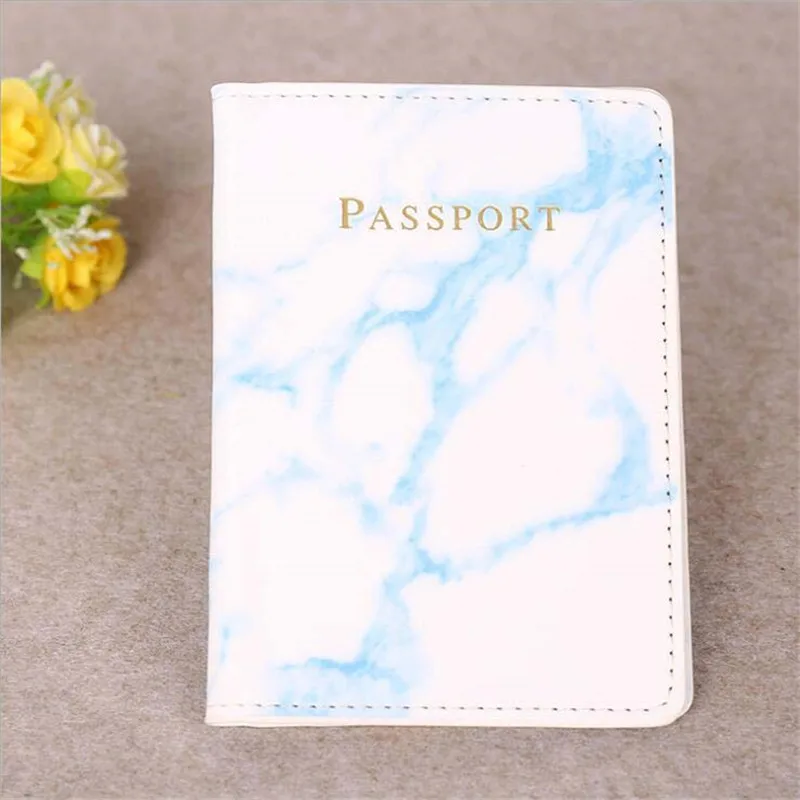 

Fashion Women Men Passport Cover Pu Leather Marble Style Travel ID Credit Card Passport Holder Packet Wallet Purse Bags Pouch