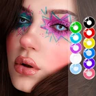 1 пара контактных линз для Глаз Аксессуары для косплея аниме круглые цветные линзы синие Красные линзы контакты для глаз для макияжа на Хэллоуин