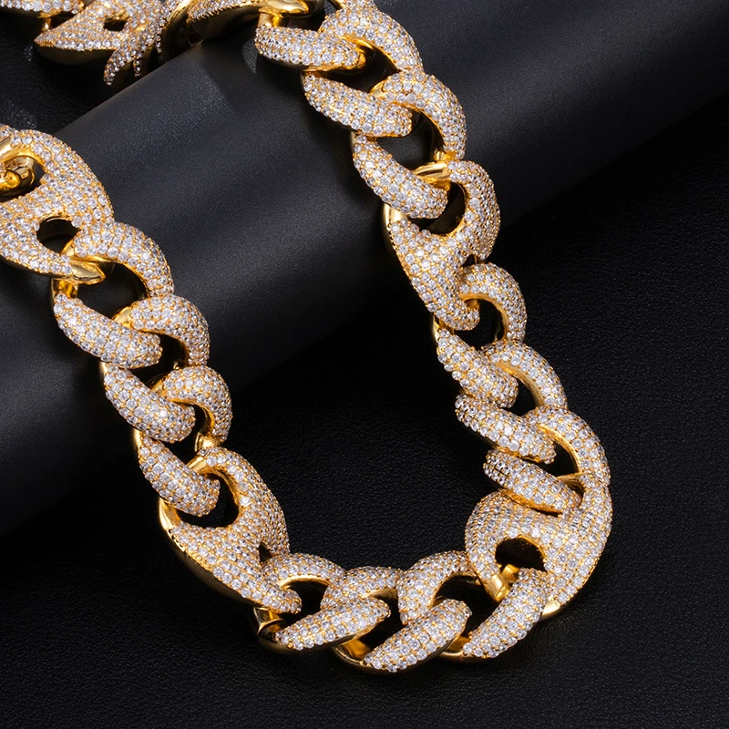 Хип-хоп 18 мм Bling AAA CZ кубический цирконий Iced Out Box Застежка Роскошная кубинская