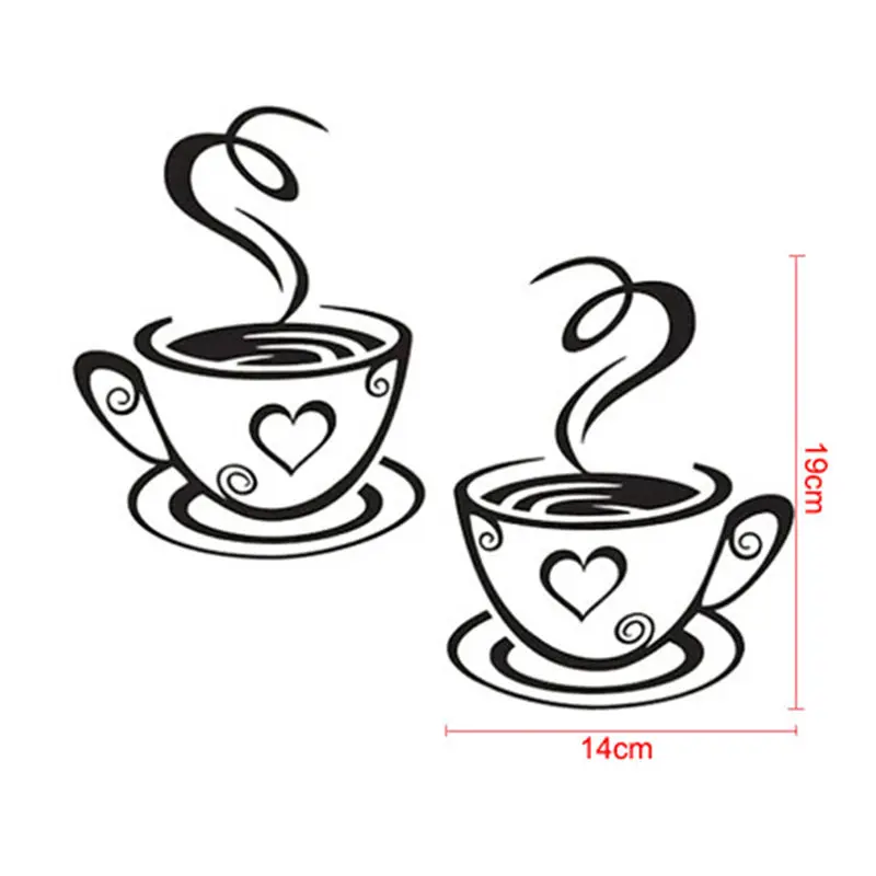 Кофейные чашки настенные наклейки красивый дизайн чайные украшение комнаты