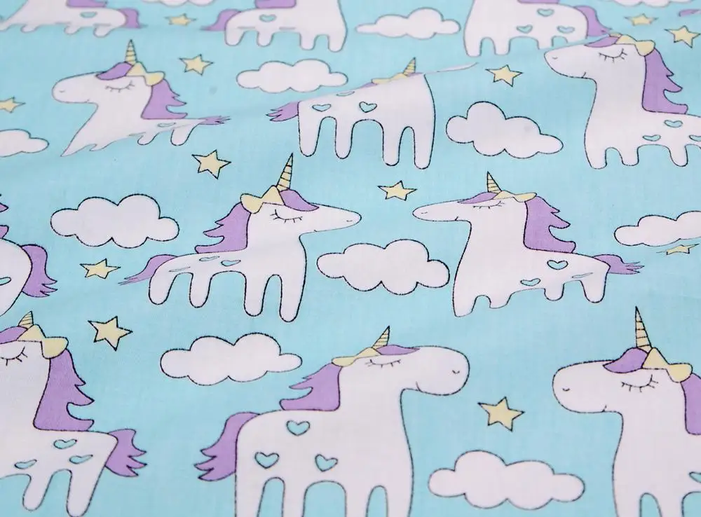 Вышитый Единорог из 100% хлопка розовый серый синий звезды сделай сам шитье для