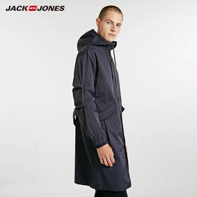 Мужской Тренч с капюшоном JackJones ветровка длинная Мужская куртка стиль 218321531 |