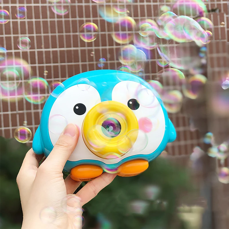 Children Automatic Funny Cute Cartoon Penguin Camera Baby Bubble Machine Outdoor Maker Gifts for Kids and Girls | Игрушки и хобби