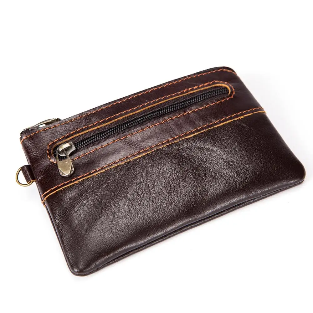 Женский маленький портмоне Дамский кошелек из воловьей кожи на молнии для