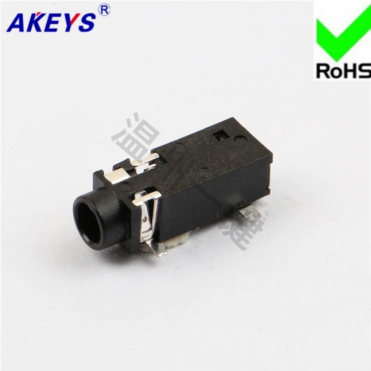 

10 PCS PJ-328 fork foot 3.5 earphone socket audio 5 foot patch 2 fixed foot and 3.5MM power outlet