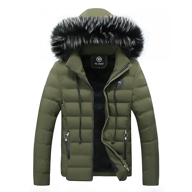 Горячая Распродажа зимняя куртка Мужская Новая повседневная тонкая парка с