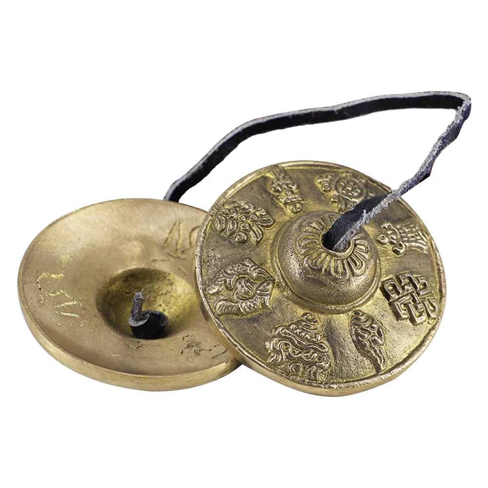 

1 Pair Yoga Cymbals Brass Cymbal Bell Chimes Tibetan Buddhist Style Tingsha Meditation Yoga Accessory Instrument Cymbals Yoga