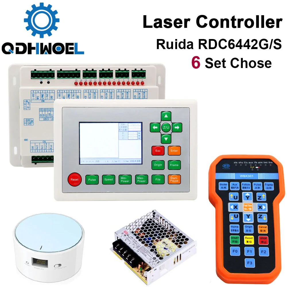 Ruida RDC6442G RDC6442S DSP лазерный контроллер панель PSU WIFI ручка для Co2 лазерной гравировки