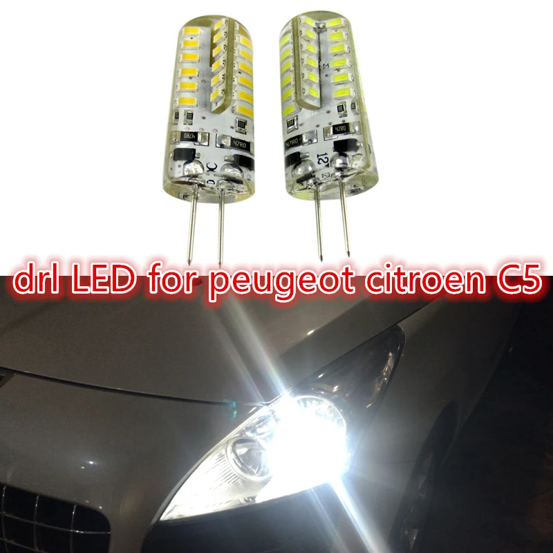 2X Высокая мощность без ошибок hp24w G4 12v led drl светильник для peugeot 3008 5008 citroen C5