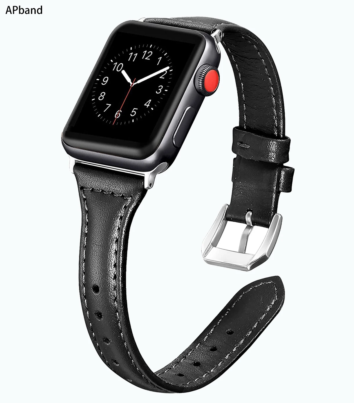 

Slim Leather strap For Apple watch band 44mm 40mm 38mm 42mm 45mm 41mm Genuine Leather bracelet Apple watch series 7 6 5strap