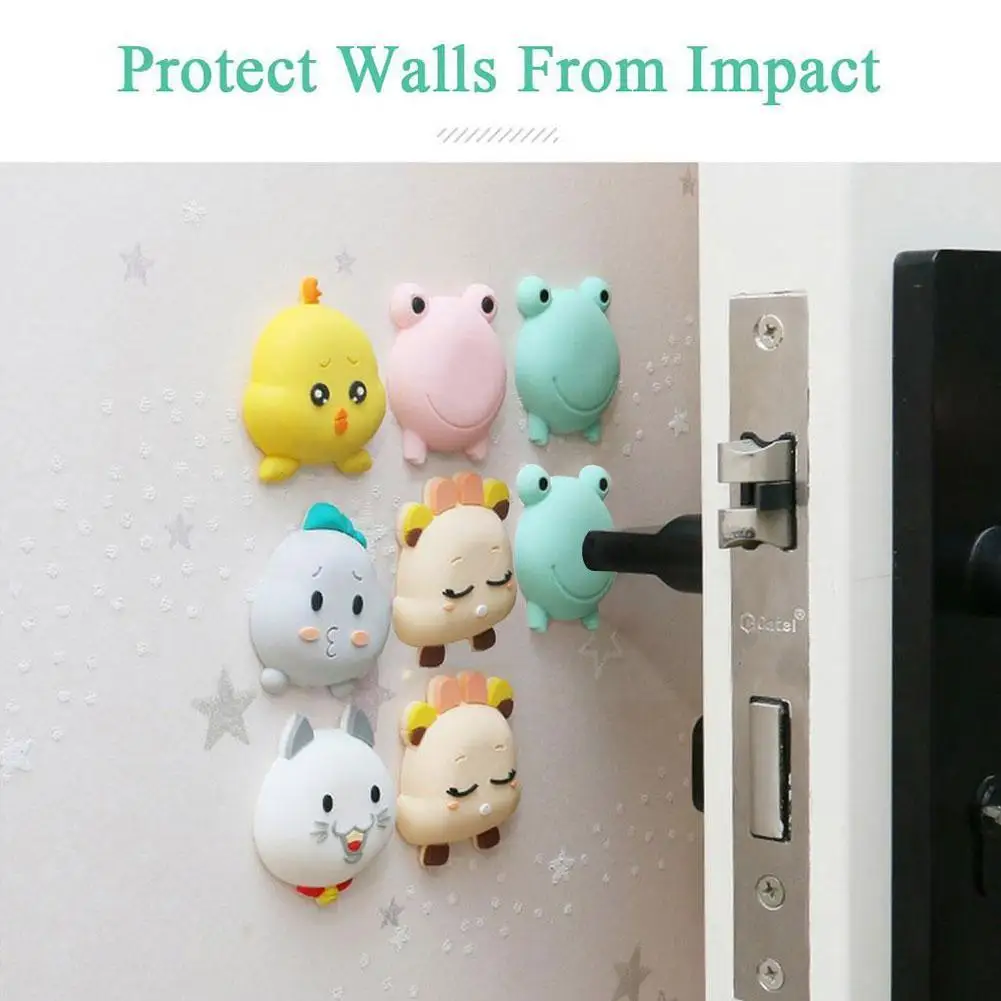 

Fashion Cartoon Door Stopper Doorknob Duck Rubber Pad Protective Pad Wall Protector Shockproof Door Lock Crash J6l5