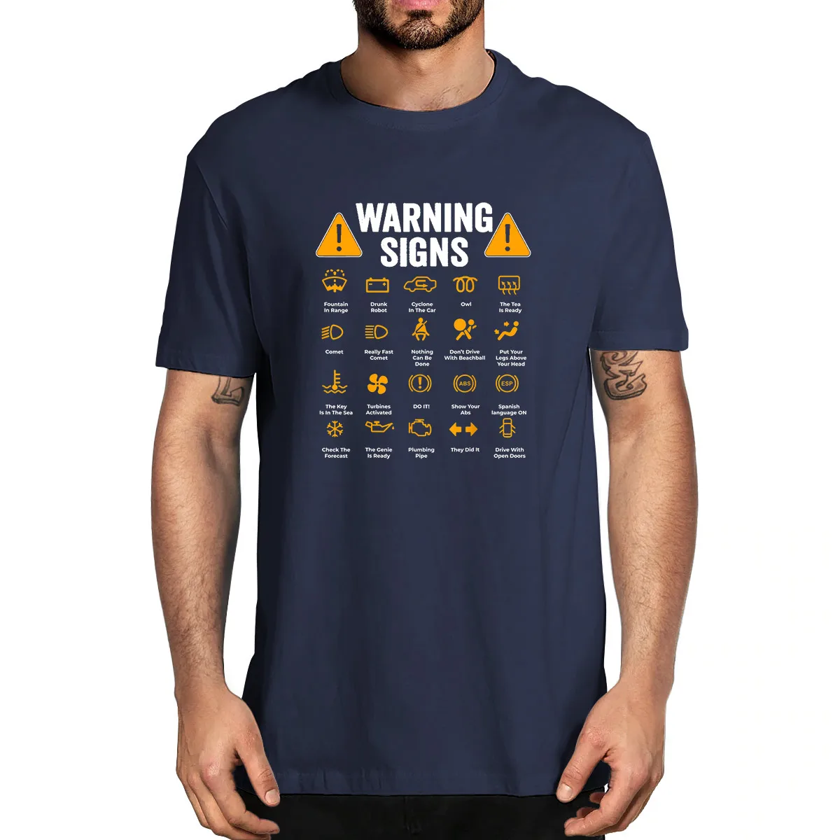 

Funny Driving Warning Signs 101 Auto Mechanic Gift Driver 100% Cotton Summer Men's Novelty Oversized T-Shirt Women Casual Tee