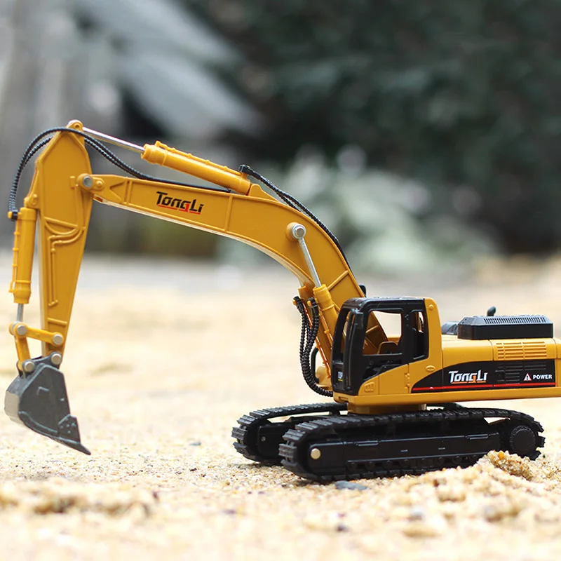TongLi Alloy Toys 1:50 Scale Die-Cast mechanical loader Excavator Model Engineering Construction Car Vehicle Christmas Boys Gift | Игрушки и