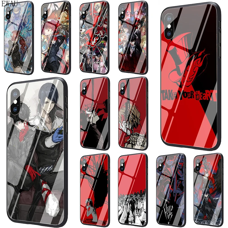 Чехол для телефона из закаленного стекла EWAU P5 P Persona 5 для iPhone SE 2020 5s 6 6s 7 8 Plus X XR XS 11 Pro Max.