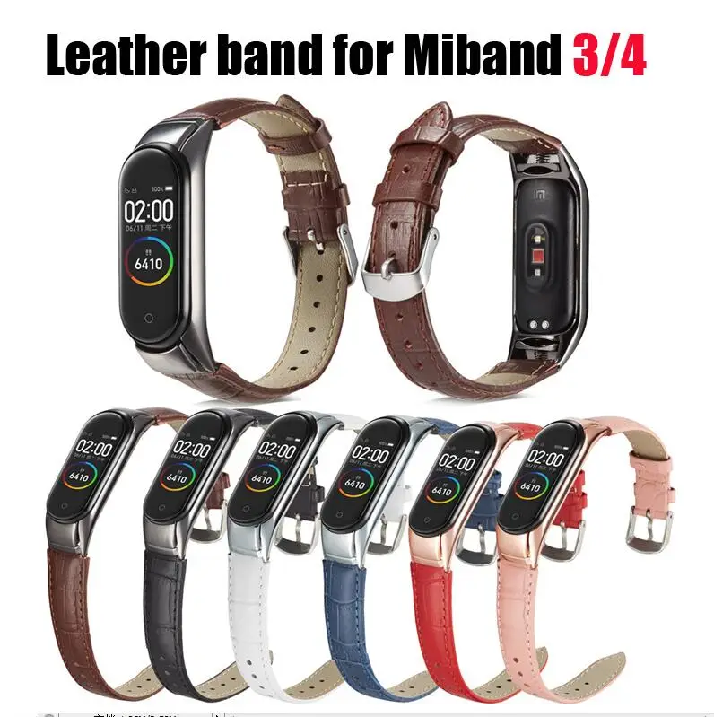 Ремешок из натуральной кожи для Xiaomi mi band 3/4 сменный ремешок наручных часов Mi 4