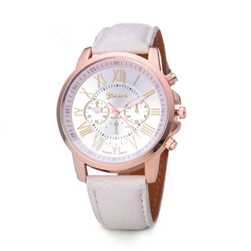 

elegant Luxury Brand Women Watch Leather Brand Roman Numerals Big Dial Hour Analog Quartz Wrist Watches reloj mujer montre