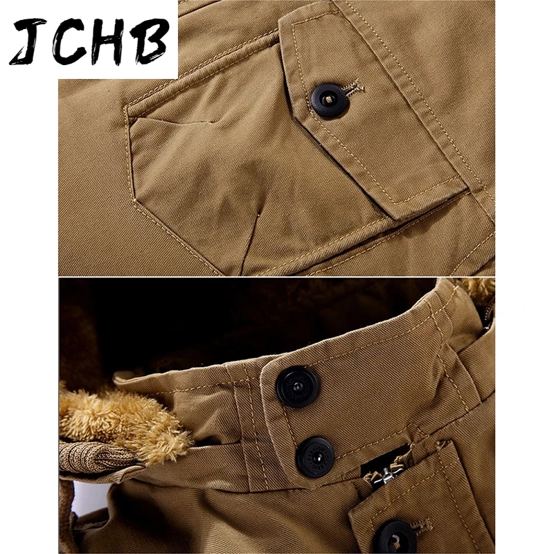 

Warm JCHB Coat Winter men Hooded Thicken Cotton Coats Military Style Overcoat Men windproof snow parka Jacket casual Outerwear
