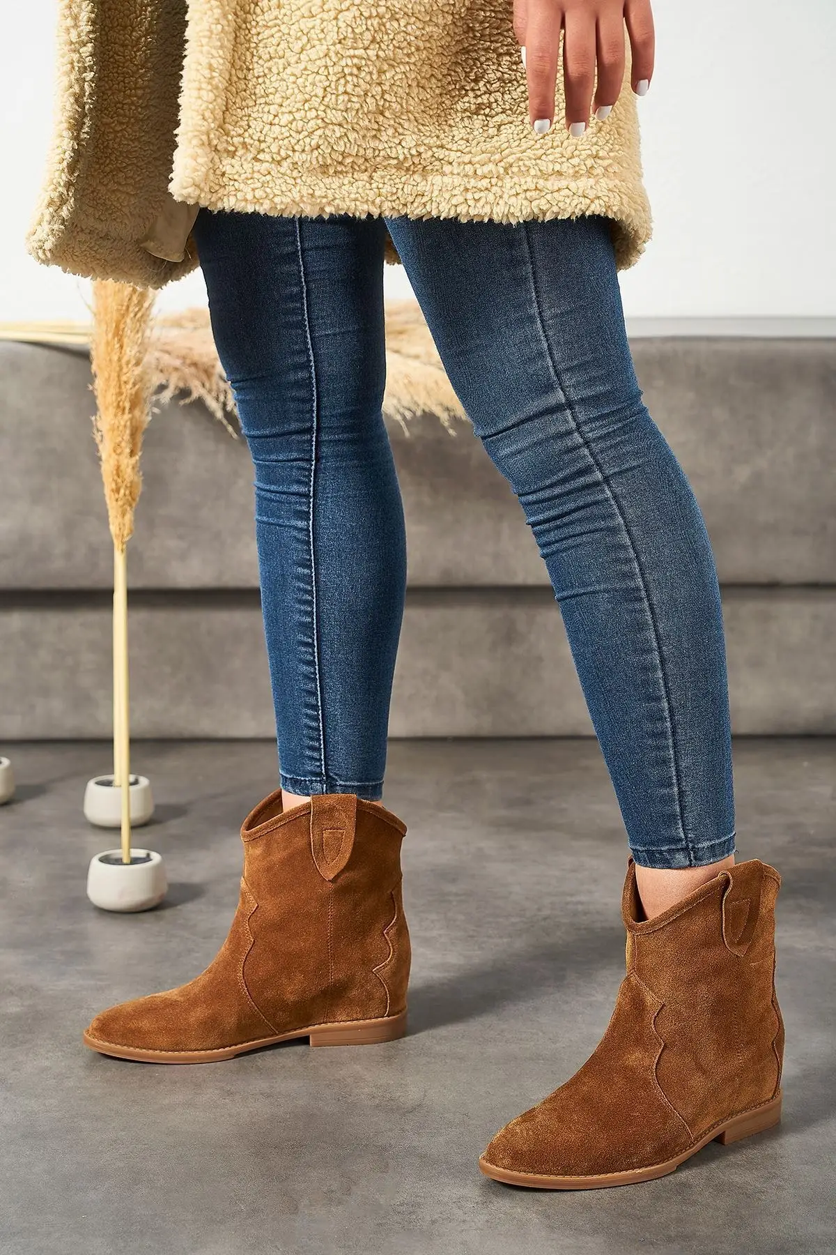 Женские сапоги на скрытом каблуке Louis Cardy Concus Tan |