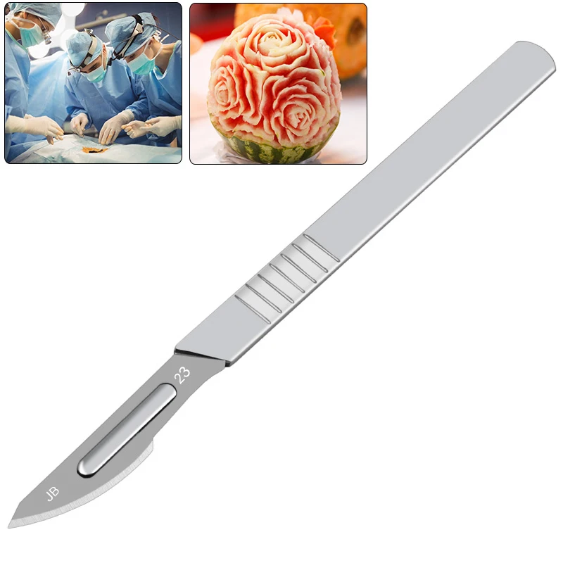 

10Pcs 11#23# Surgical Scalpel Blades Carbon Steel Sculpting Knives +1Pc Handle DIY Cutting Tool PCB Repair Animal Surgical Knife