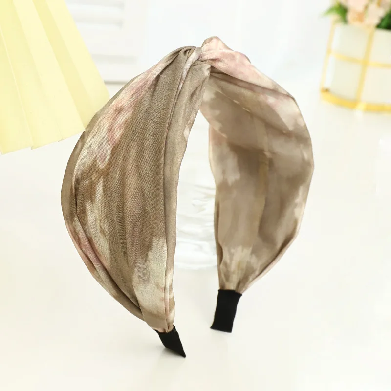 

Women Girls Tie Dye Flower Knot Cross Hairband Headband Adult Hair Accessories