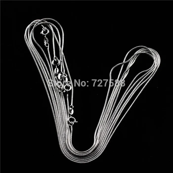 5 шт. 18 дюймов серебристый черный пистолет покрытием 1 мм змея Цепочки и ожерелья