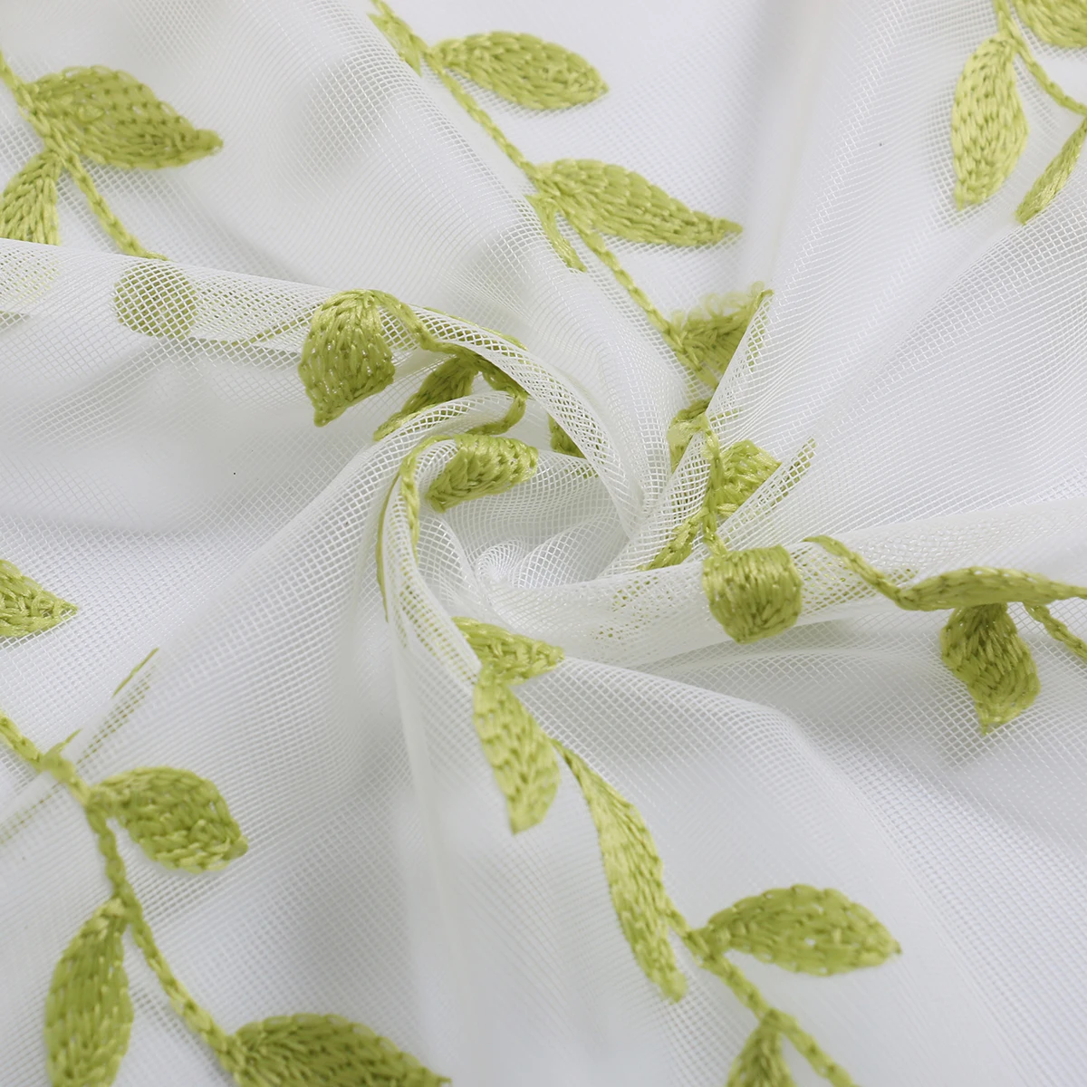 Новые листья вышивка геометрические белые занавески современные прозрачные