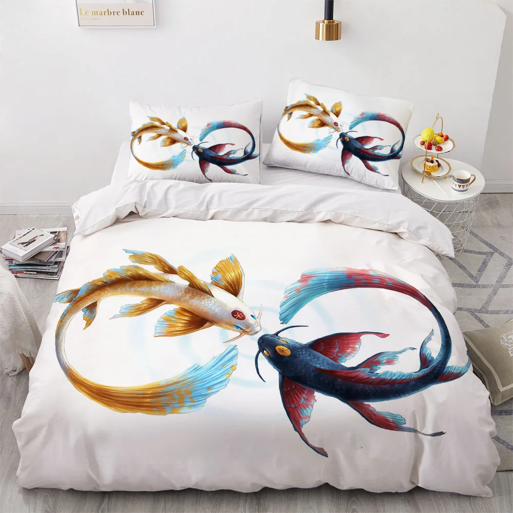 Комплект постельного белья Инь Янь комплект с пододеяльником и одеялом 3D