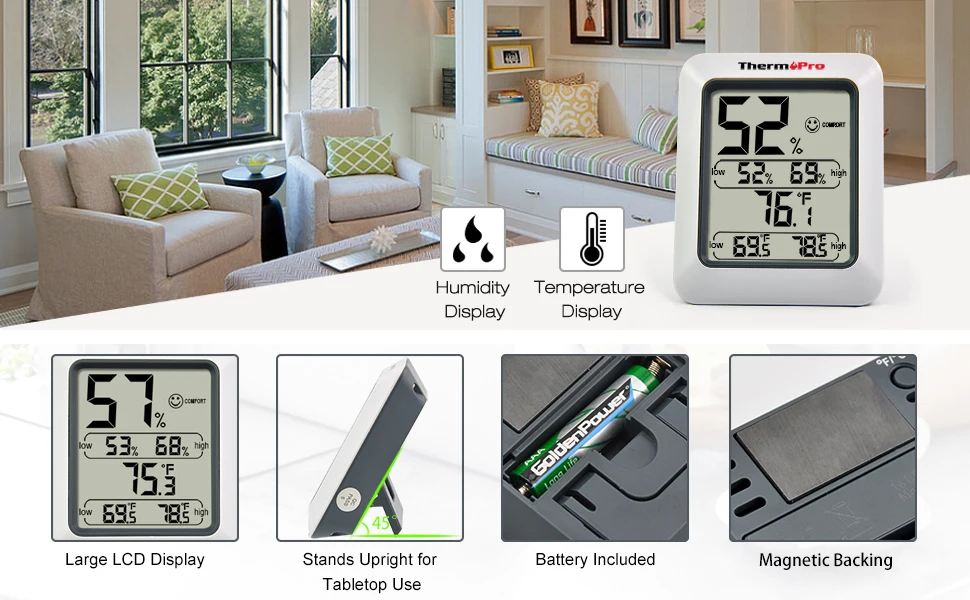 ThermoPro TP50 гигрометр термометр Крытый Влажность монитор метеостанция