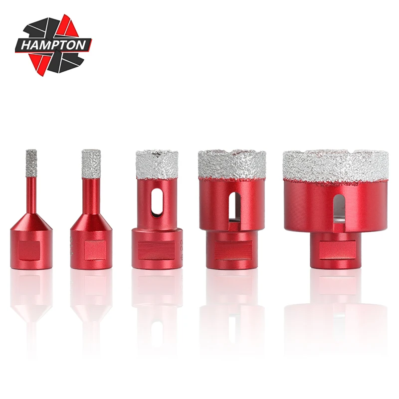 1pc 6mm-80mm Vacuum Thread Brazed Hole Opener Drilling Core Bits M14 Red Angle Grinder for Diamond Ceramic Tile Granite Marble - купить по