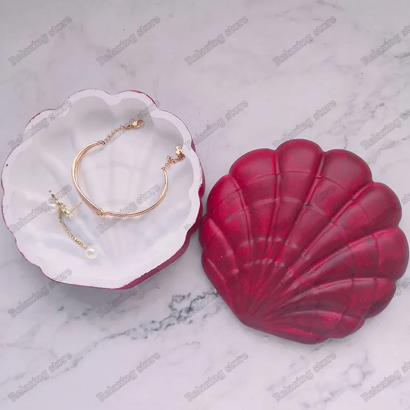 Креативная коробка для украшений в форме ракушки бетонные формы хранения