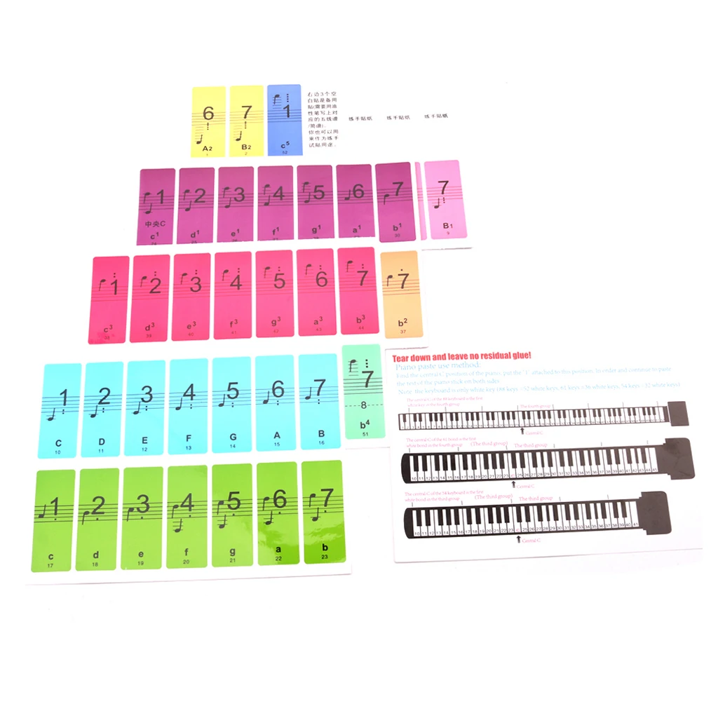 

Removable Piano Sticker for 88/61/51 Key Keyboards f/Learning Piano/Keyboard