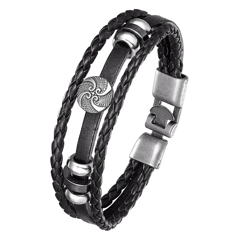 Новинка 2020 модный браслет кожаные аксессуары для мужчин скелет с бусинами в