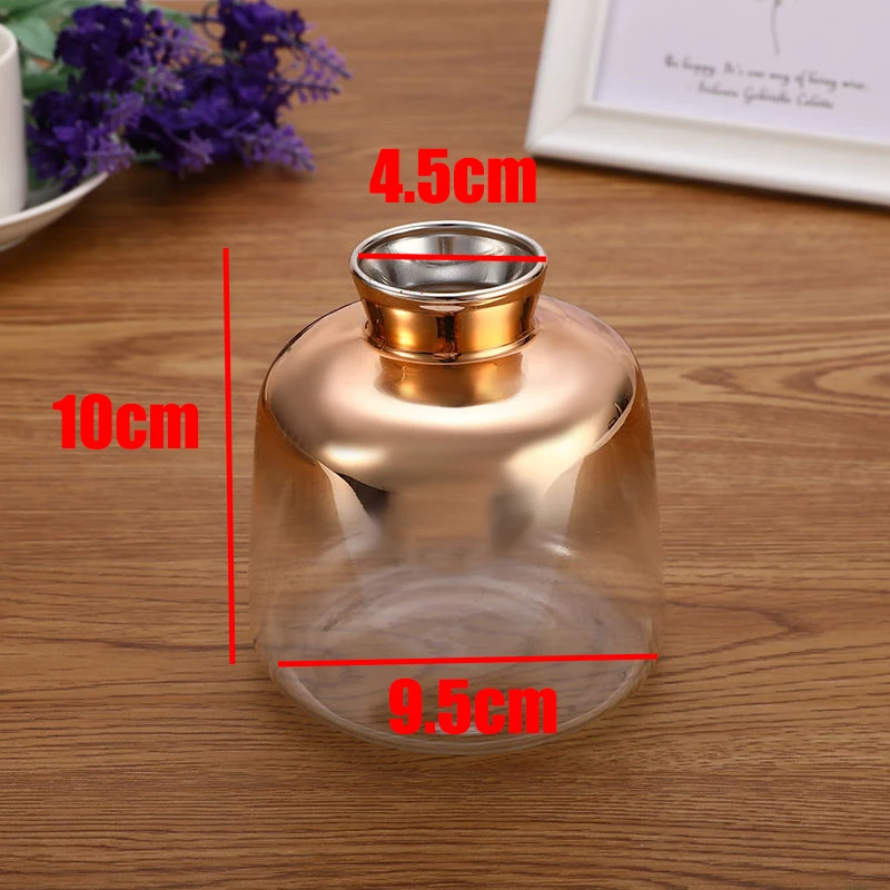 Скандинавская Гальваническая Золотая стеклянная ваза для цветов домашнего