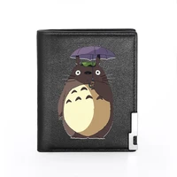 fashion my neighbor totoro printing mens wallet leather purse for men credit card holder short male slim coin money bags