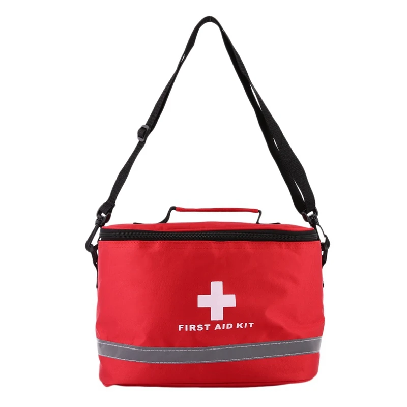 

Outdoor First Aid Kit Sports Camping Bag Home Emergency Survival Package Red Nylon Striking Cross Symbol Crossbody Bag