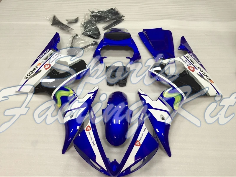 Обтекатели для YAMAHA YZFR6 2003 2005 сине белые пластиковые YZF600 R6 03 04 Кузов YZF 2004|Полные