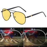 metal pilot polarized sunglasses men night vision glasses alloy anti glare drivers glasses driving goggles zonnebril pilot heren