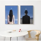 Художественный постер YUMEART Magritte, сурреалистичное классическое произведение искусства, копия и печать, холст, художественная живопись, домашний декор, Настенная картина