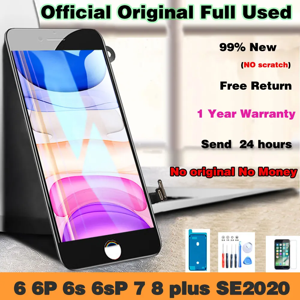 ЖК дисплей с дигитайзером в сборе для iPhone 6 6s 7 8 Plus SE2020|Экраны мобильных телефонов|