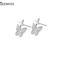 qeenkiss%c2%a0eg6178 jewelry%c2%a0wholesale%c2%a0fashion%c2%a0woman%c2%a0birthday%c2%a0wedding%c2%a0gift butterflies aaa zircon 925 sterling silver stud earrings