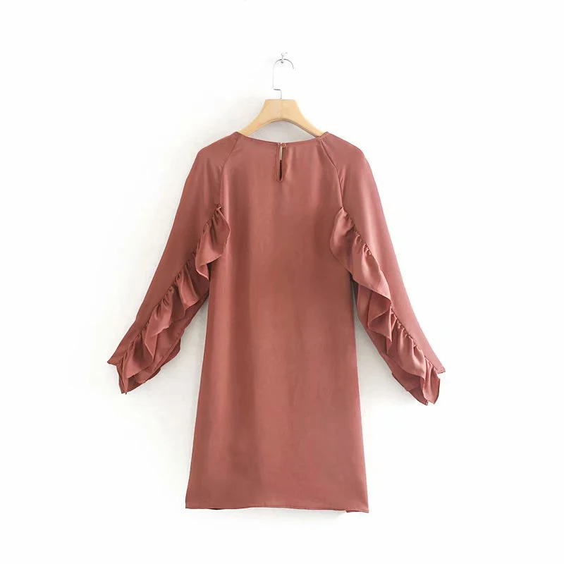 Za 2019 женское платье атласное шелковое без шнуровки vestidos mujer с оборками