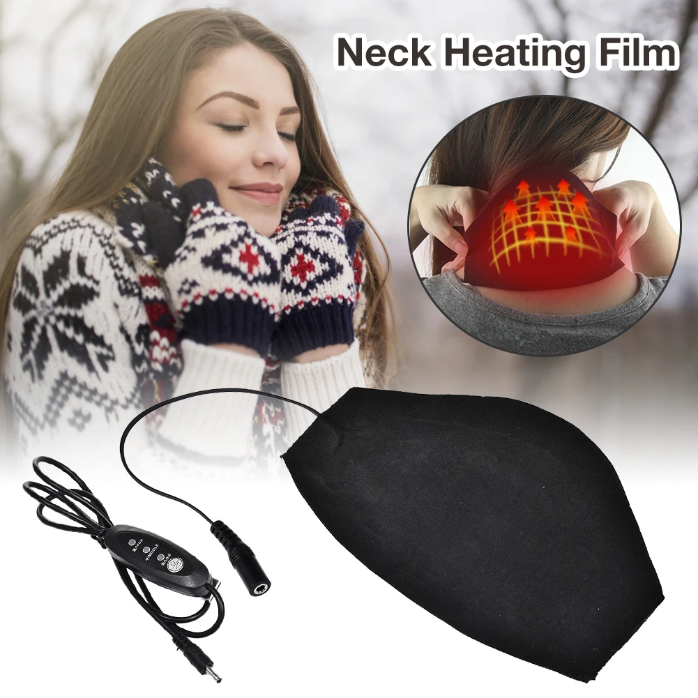

USB Neck Heating Sheet Neck Wrap 3 Temperature Levels Control Soft Insulation Folding Washable Neck Heating Pad Film