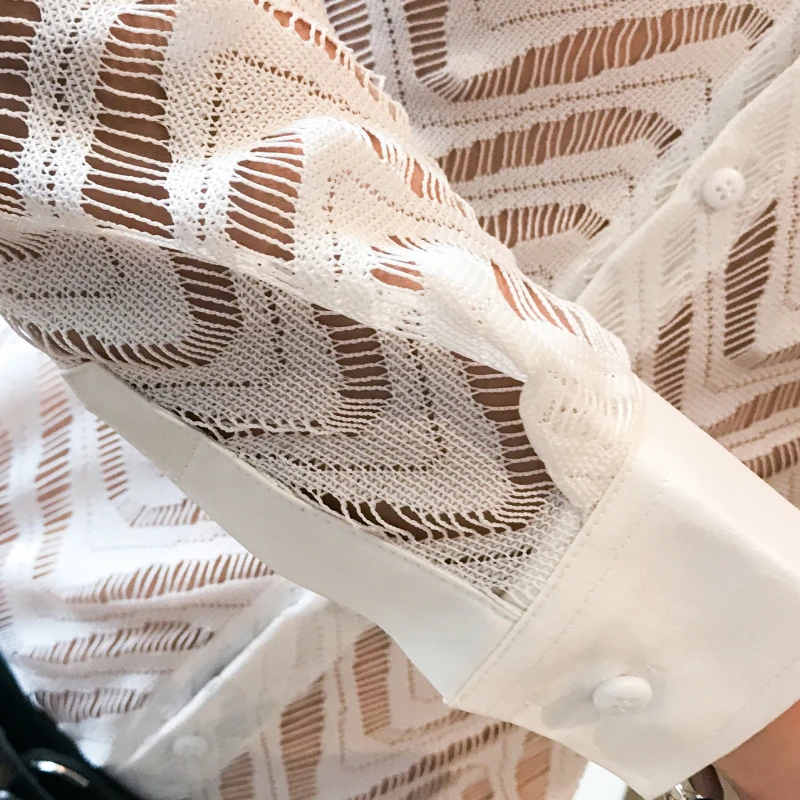 Прозрачная рубашка летняя с коротким рукавом мужская полосатая Просвечивающая