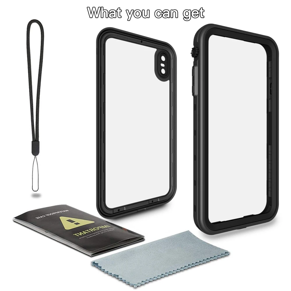 SHELLBOX Original Waterproof Case For iPhone X XR XS Max Luxury Transparent Shockproof Phone Cover |