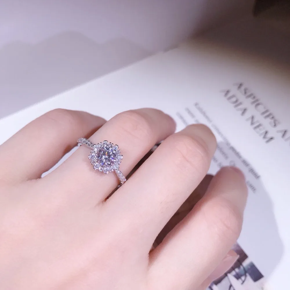 

TSHOU144 Luxury Female White Bridal Wedding Ring Fashion Sterling 925 silver Jewelry Promise CZ Stone Engagement Rings For Women