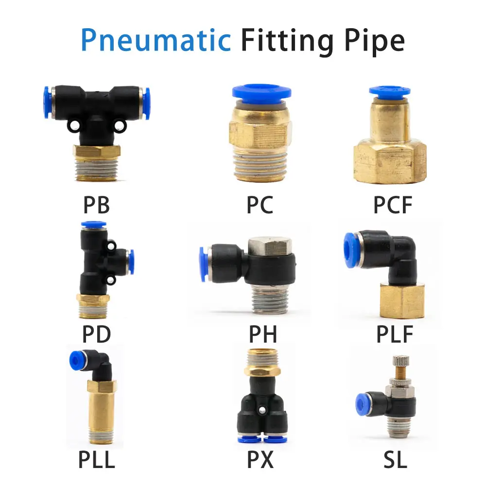 Пневматические Фитинги PB/PC/PCF/PD/PH/PLF/PL/PX/SL для водопроводных труб и прямой упорный