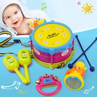 5pcsset children drum musical instruments kit with mini sand hammer baby trumpet early educational toys